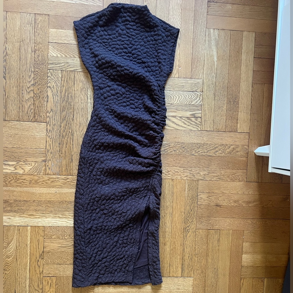 NWT Anthropologie The Maya Ruched Cowl-Neck Dress: Textured